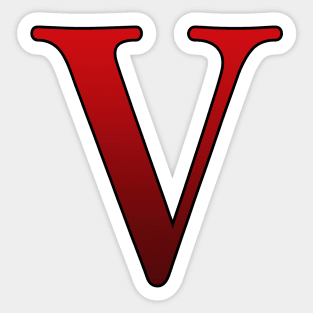 Red Roman Numeral 5 V Sticker